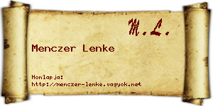 Menczer Lenke névjegykártya